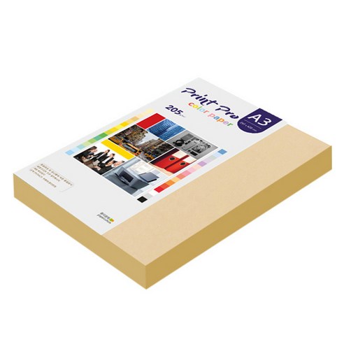 종이문화 프린트프로 두꺼운 칼라복사지 No.03 베이지 205g 100p, A3, 100개
