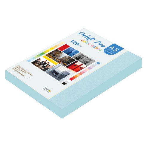 종이문화 프린트 프로 얇은 칼라복사지 No 16 스카이블루 120g, 160개, A5