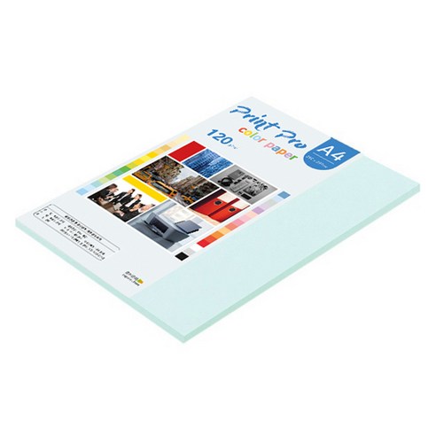 종이문화 프린트프로 얇은 칼라 복사지 No 15 아쿠아블루 120g, A4, 40개