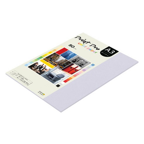 종이문화 프린트프로 얇은 칼라복사지 No 20 라일락 80g, A3, 31개