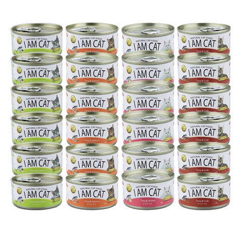 아이엠캣 고양이 유산균 주식캔 80g x 24p 세트 그레이비 콤보, 1세트