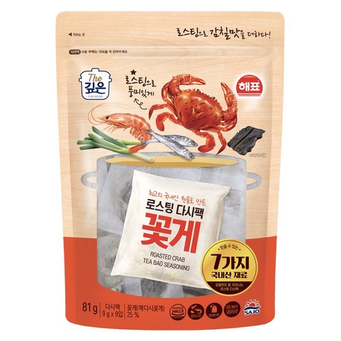 해표 로스팅 다시팩 꽃게 9p, 1개, 81g