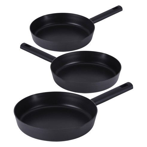 라체나 풀인덕션 IH 후라이팬 세트 3p, 블랙, 후라이팬 20cm + 24cm + 26cm, 1세트