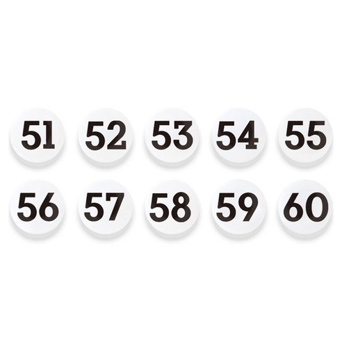 숫자 자석홀더 세트 소, 51번~60번, 1세트