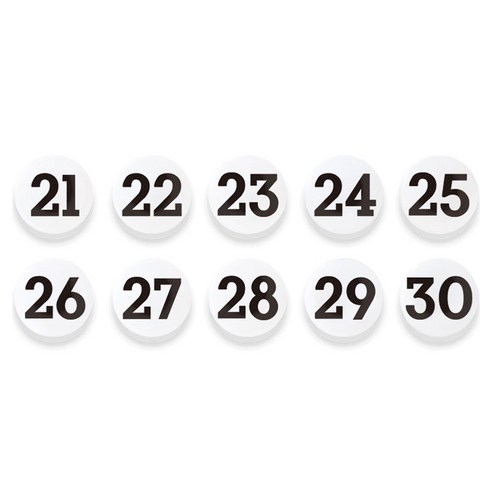 숫자 자석홀더 세트 소, 21번~30번, 1세트