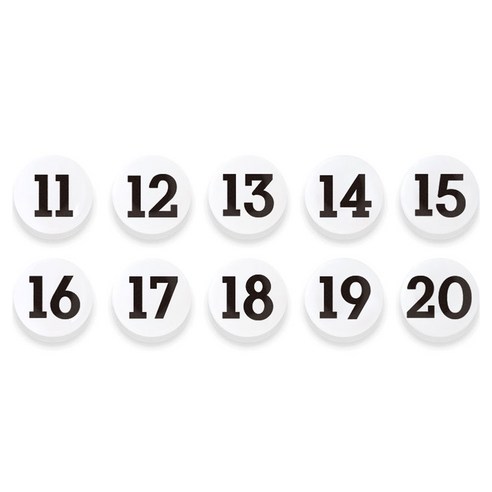 숫자 자석홀더 세트 중, 11번~20번, 1세트