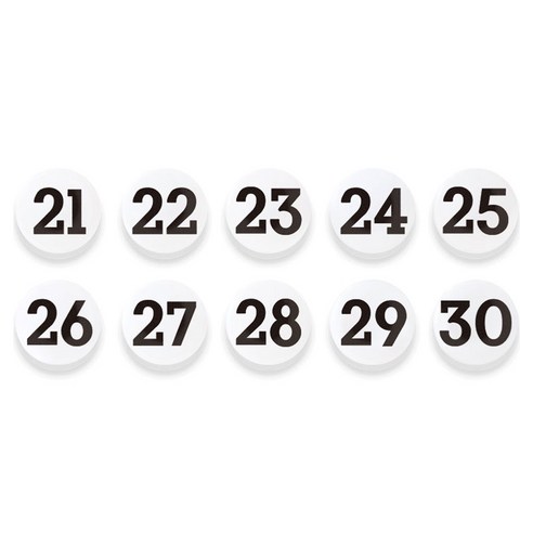 숫자 자석홀더 세트 중, 21번~30번, 1세트