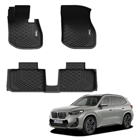 3W에코라이너 차량용 TPE 카매트 1 + 2열 세트, BMW iX1 (U11) 2023년 3월~ 전 트림 호환, 블랙