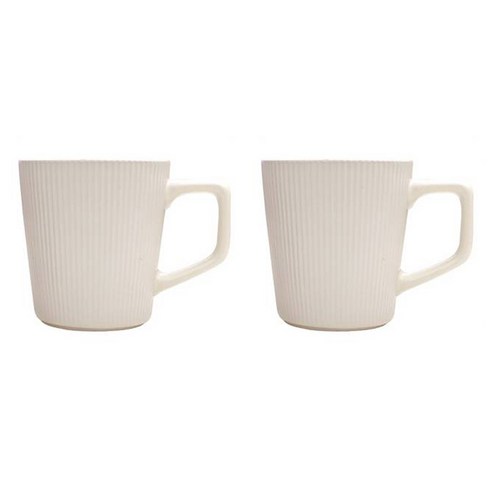 이우아여사 플리츠 빅머그컵 500ml, 크림, 2개