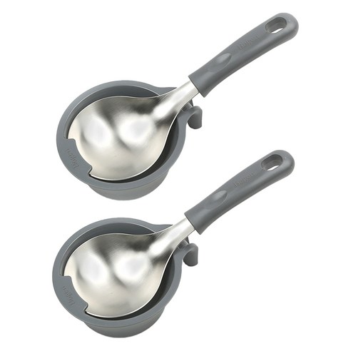 보겐 멀티 서빙 미니 국자 + 받침 세트, 차콜, 2세트