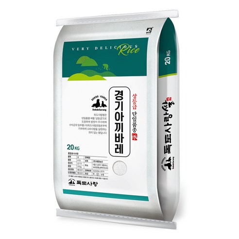 독도사랑 경기아끼바레 쌀, 20kg, 1개