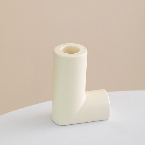 미소로운 LOVE 인테리어 캔들홀더 7 x 13 cm, L아이보리