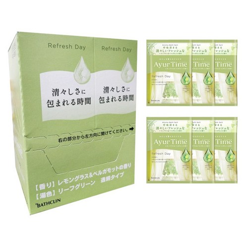 바스크린 아유르타임 리프레시데이 PACKET 입욕제, 6개, 40g