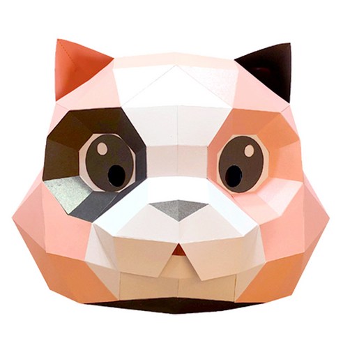 프리미엄 3D 입체 종이가면, 고양이, 1개
