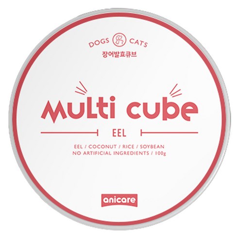 anicare 반려동물 장어 발효 수제 영양 간식 멀티큐브, 혼합맛(장어 / 코코넛), 100g, 1개