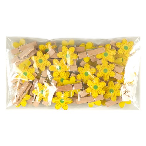 유니아트 대용량 모양 나무집게 36p, 꽃, 1개