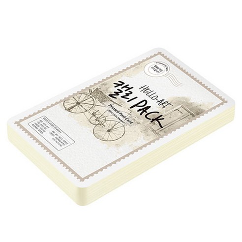 종이문화 헬로우아트 캘리팩 두꺼운 엠보 프린티드 엽서 No 03 200g 153 x 104 mm, 네츄럴, 70개