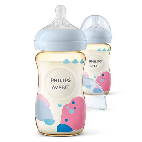 필립스아벤트 유아용 편한 PPSU 젖병 SCY943/02, 핑크 + 블루, 260ml, 2개