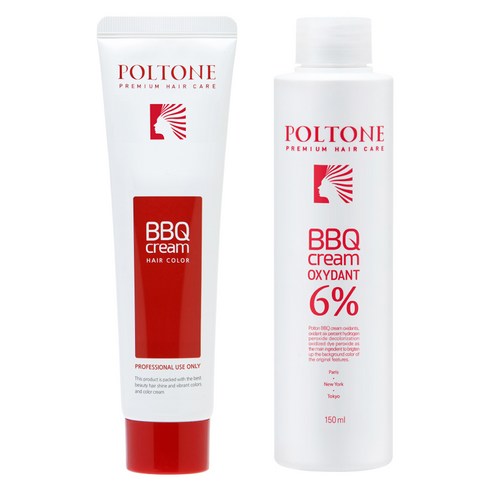 폴톤 BBQ 크림 150ml + 옥시던트 6% 산화제 150ml 세트, 5GN 새치를 위한 갈색, 1세트