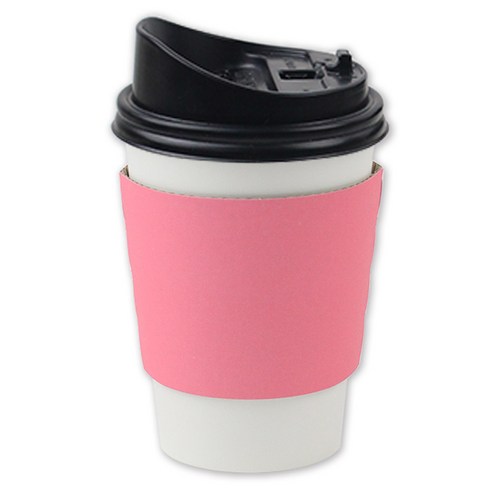 아이엔피 종이컵 화이트 무지 355ml + 롱개폐 뚜껑 + 홀더 핑크 세트, 50세트
