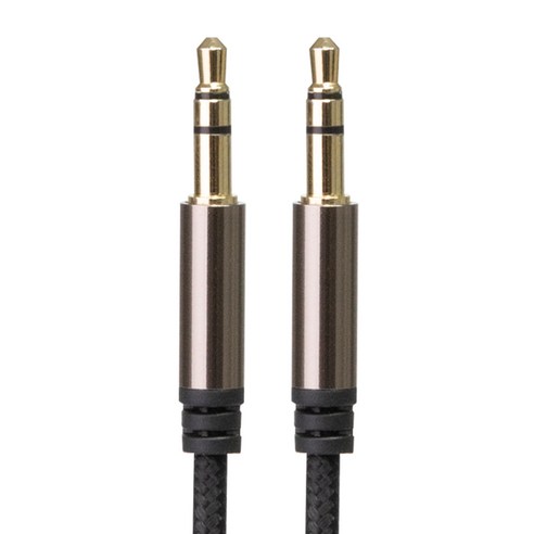 GJBY 스테레오 AUX 3.5mm 오디오 케이블 2m, GJC352, 블랙, 1개