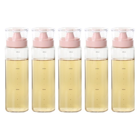 키텐실 시노글라스 비스포크 실리콘 오일병 S-Cap 로즈핑크, 5개, 300ml