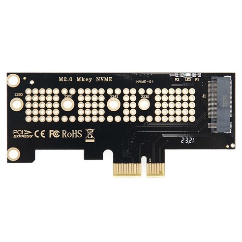 컴스 PCI Express 변환 카드 컨버터 M.2 NVME SSD KEY M to PCI-E 1x 어댑터 TB723, 1