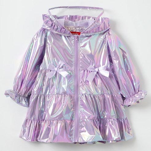 오즈키즈 여아용 샤인아트리본 레인코트 우비
