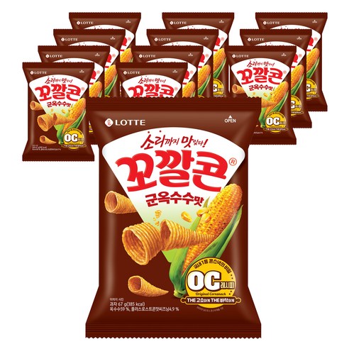 꼬깔콘 군옥수수맛 스낵, 67g, 12개