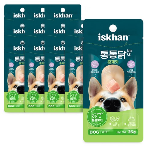 이즈칸 강아지 통통닭 훈제맛 알파 육포, 1개, 26g, 훈제닭가슴살맛