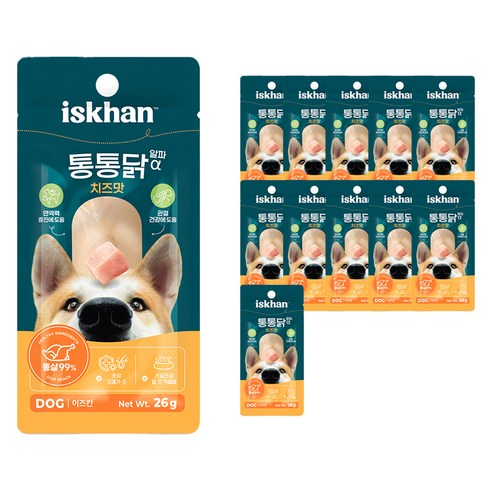 이즈칸 강아지 통통닭 치즈맛 알파 육포, 12개, 26g