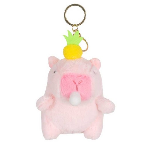 카피바라 가방 열쇠 고리, 핑크, 1개, 12cm