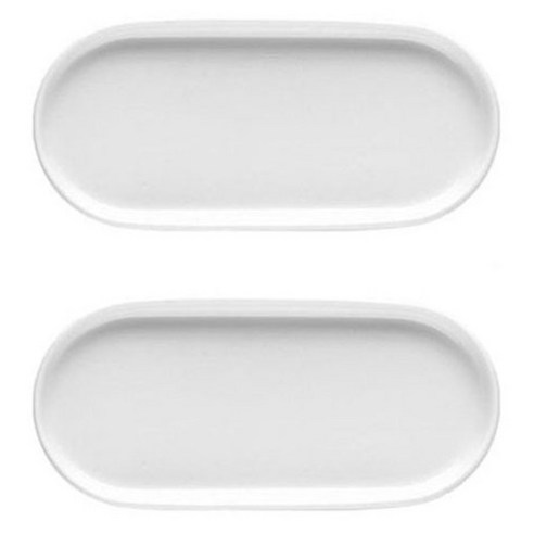 모던지 북유럽 심플 접시 B3 가로 20cm x 폭 9cm x 높이 2cm YJ651, 화이트, 2개, 단품