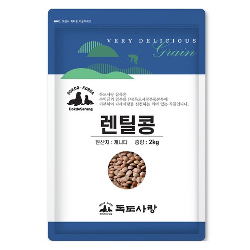 독도사랑 렌틸콩, 2kg, 1개
