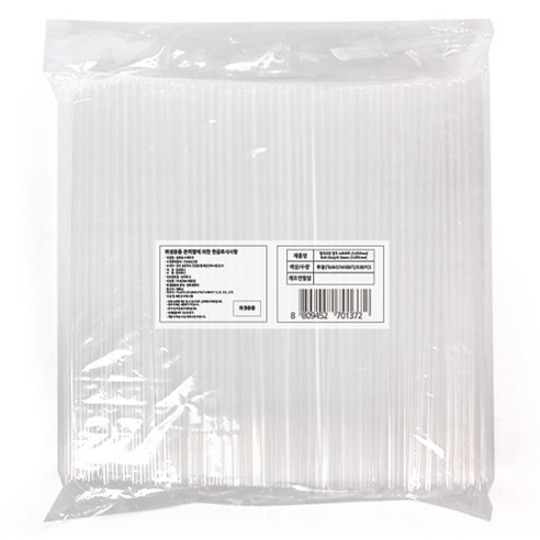 보니팩 일자 투명 벌크포장 롱 스트로우 7 x 30 mm, 500개입, 1개