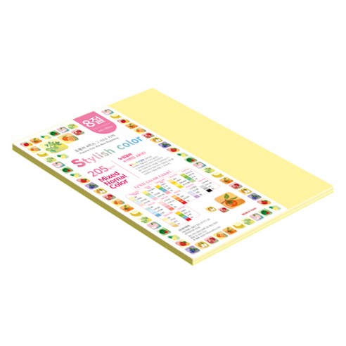종이문화 스타일리쉬 두꺼운 혼합색지 205g 04 SN Yellow Tone, 17개, 8절