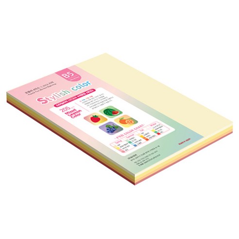 종이문화 SS 스타일리쉬 시즌 두꺼운 혼합색지 205g 02 Summer, 40개, B5