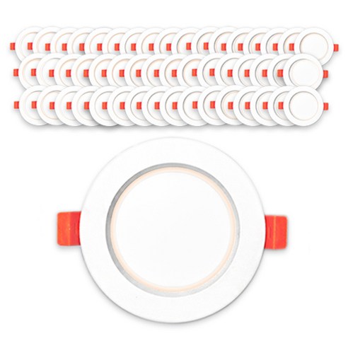 LED 90mm 다운라이트 S 8W 전구색, 화이트, 50개