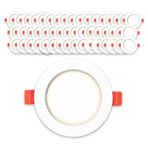LED 70mm 다운라이트 S 5W 주백색, 화이트, 50개