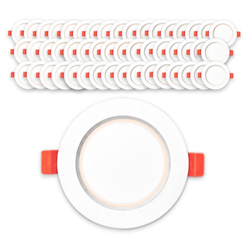 LED 70mm 다운라이트 S 5W 전구색, 화이트, 50개