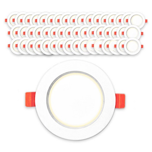 가온엘이디 LED 90mm 다운라이트 S 8W 주백색, 화이트, 50개
