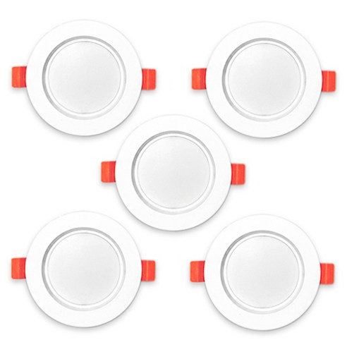 LED 70mm 다운라이트 S 5W 주광색, 화이트, 5개