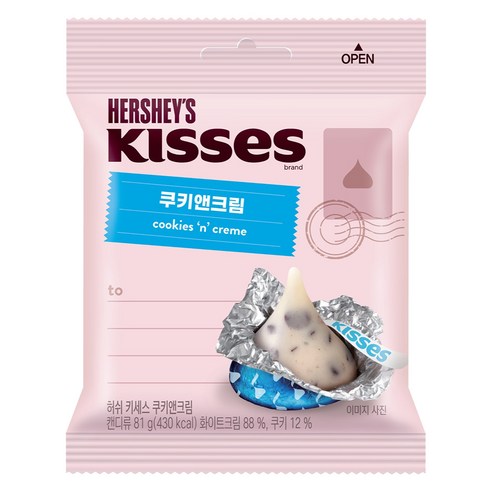 허쉬 키세스봉 쿠키앤크림, 81g, 1개