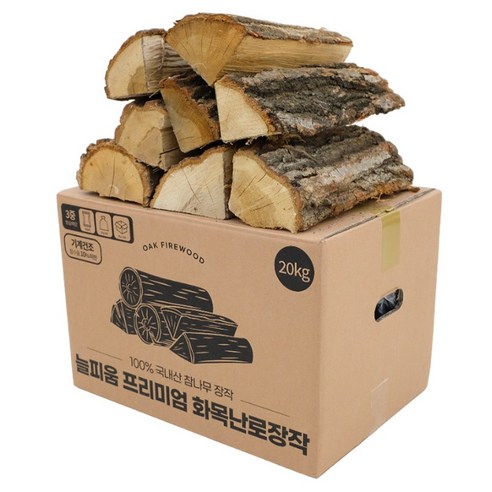 늘피움 프리미엄 화목난로장작 CE563, 20kg, 1개