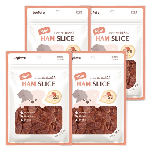 조이펫 강아지 햄 슬라이스 간식, 오리, 50g, 4개