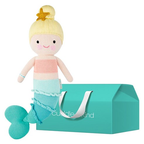 커들앤카인드 100% 핸드메이드 애착인형 + gift box 세트, 리틀 스카이 머메이드(인형), 1세트