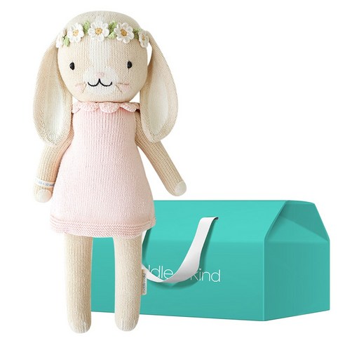 커들앤카인드 100% 핸드메이드 애착인형 + gift box 세트, 리틀 한나 버니 블러쉬 핑크(인형), 1세트
