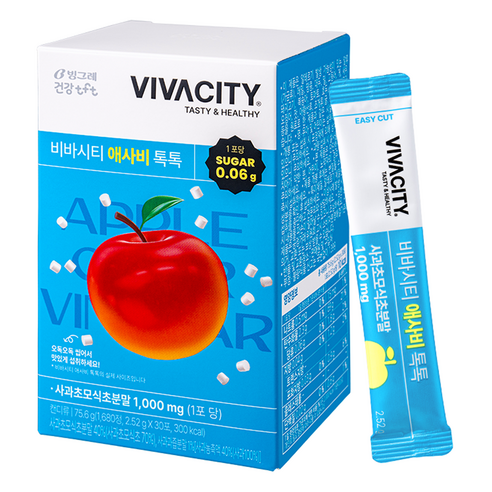 비바시티 빙그레 건강 TFT 애사비 톡톡 30개입, 75.6g