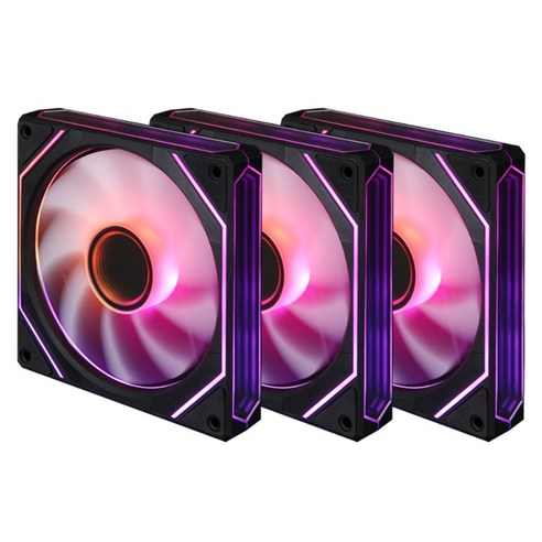 몬스타 가츠 4페이스팬 리버스 XF120, 블랙, 3개