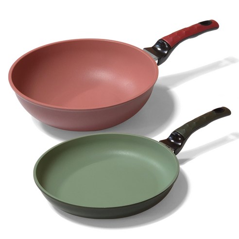 키친아트 인덕션 자이언트 후라이팬 세트 2개, 혼합색상, 1세트, 궁중팬 30cm + 후라이팬 28cm